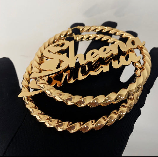 Custom Name Hoop Earrings